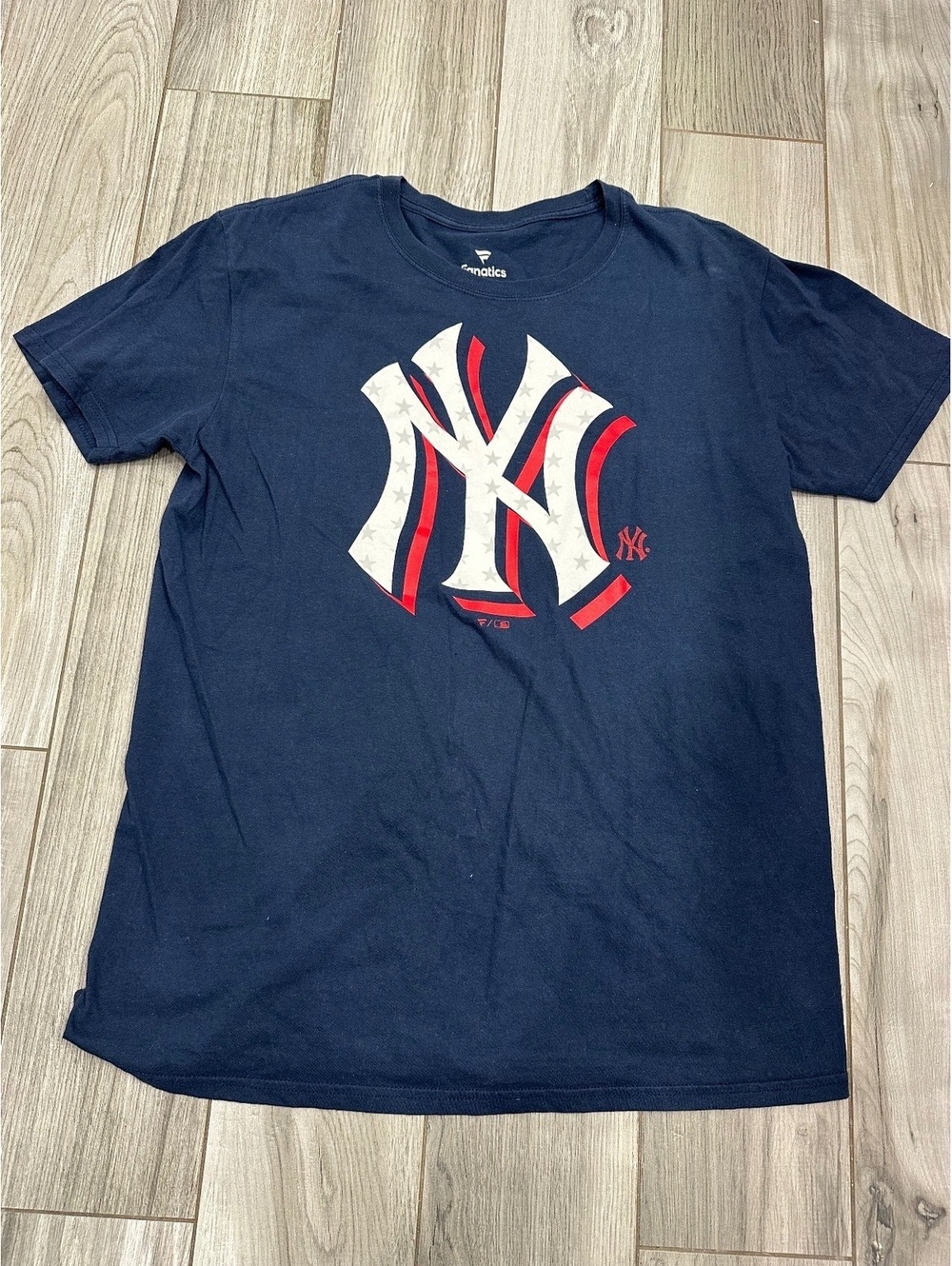 Fanatics New York Yankees Navy Blue Cotton T-Shirt Size Large